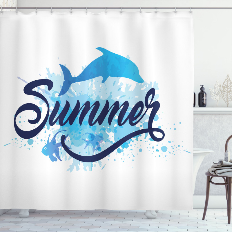 Vibrant Colored Fish Shower Curtain