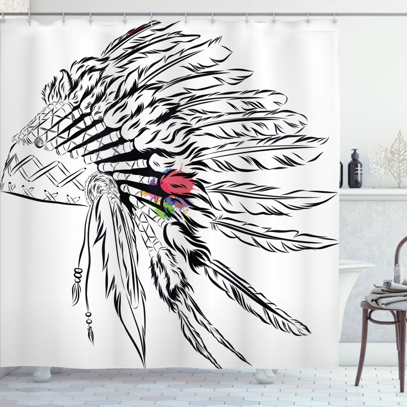 Headdress Sketch Design Shower Curtain