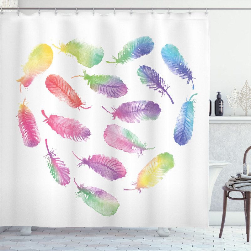 Romantic Plumage Design Shower Curtain