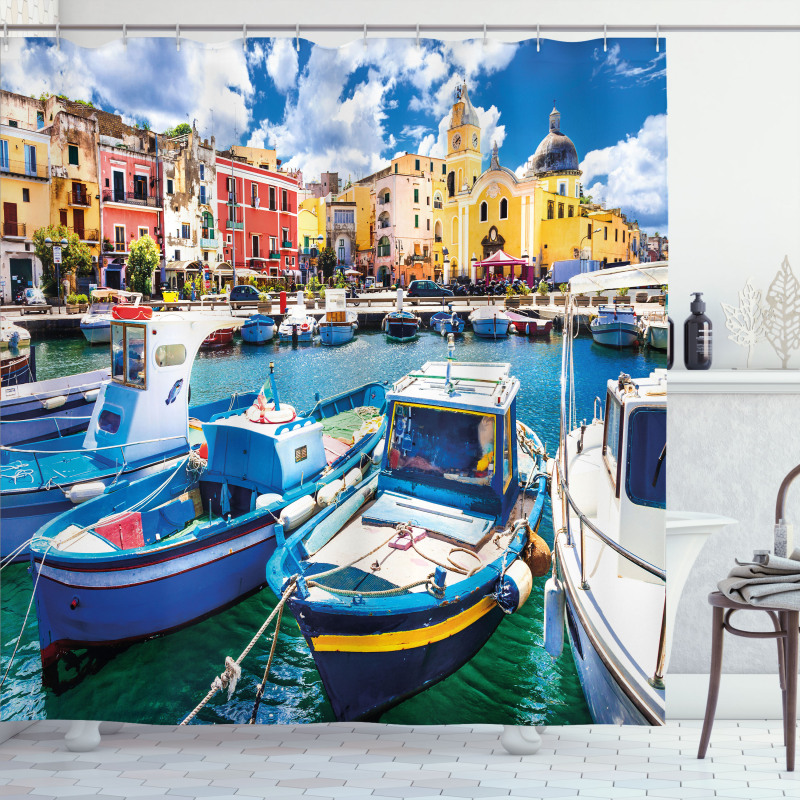 Colorful Procida Island Shower Curtain