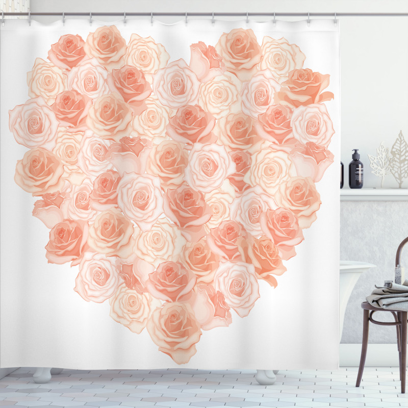 Heart Shaped Blossoms Shower Curtain