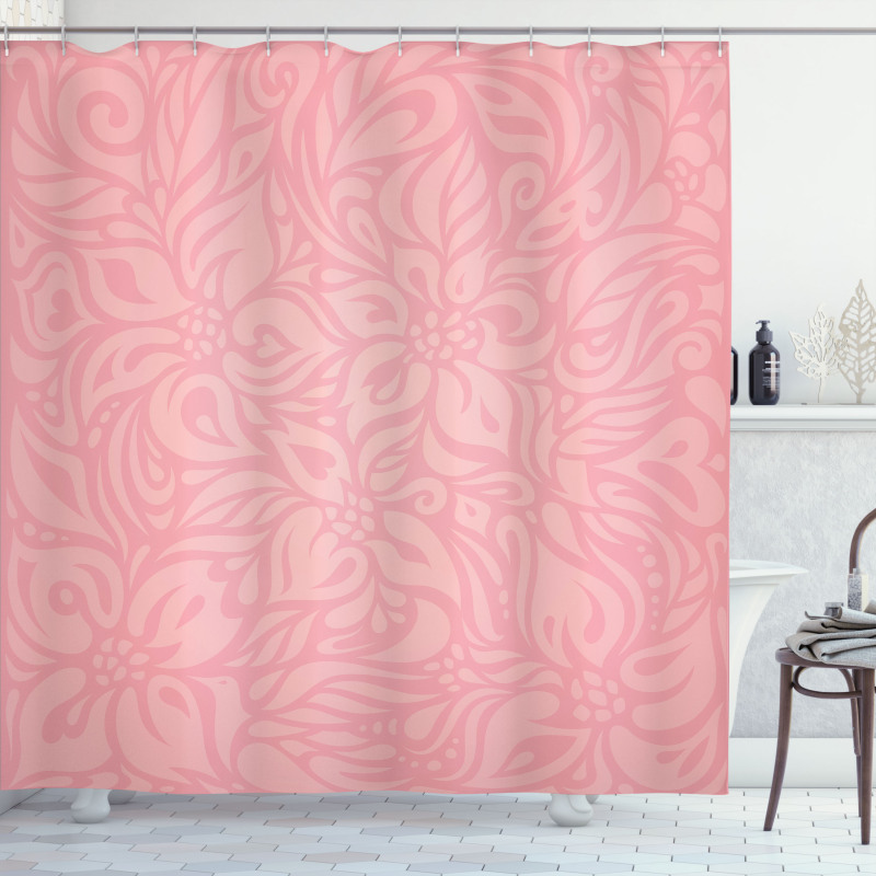 Floral Abstract Artwork Shower Curtain