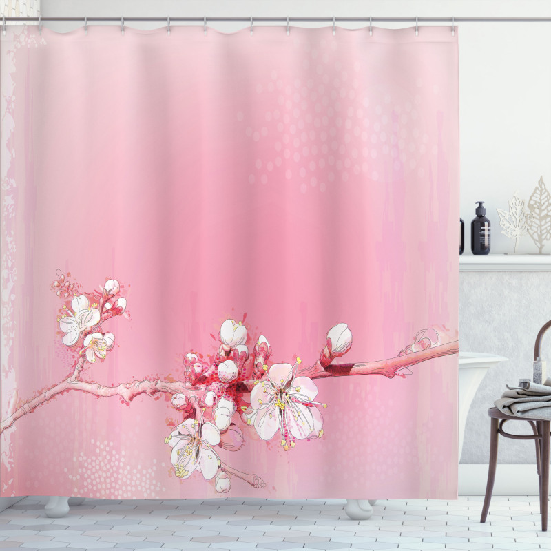 Japanese Cherry Bloom Shower Curtain