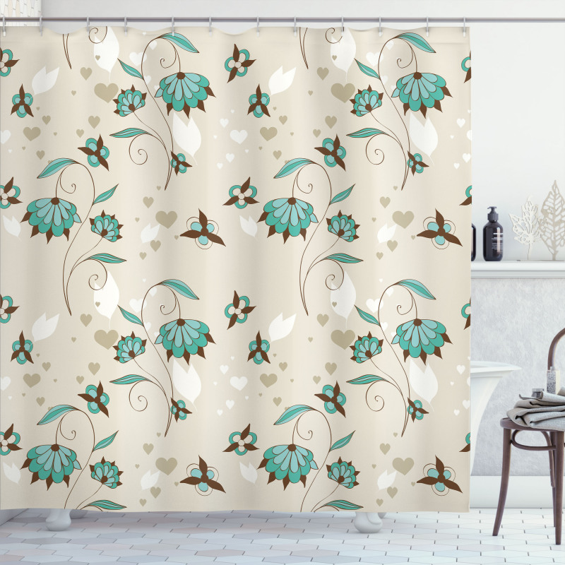 Romantic Little Hearts Shower Curtain