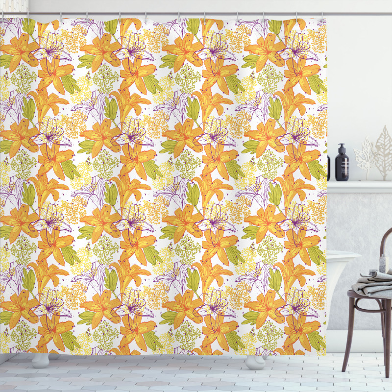 Lily Petals Exotic Bloom Shower Curtain