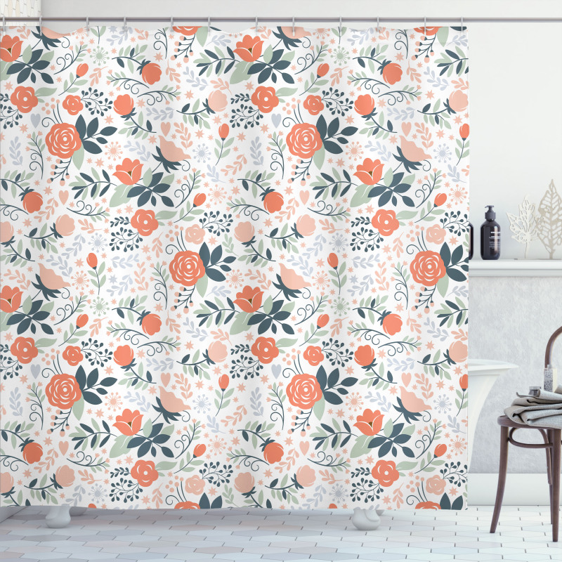 Shabby Nature Botanical Shower Curtain