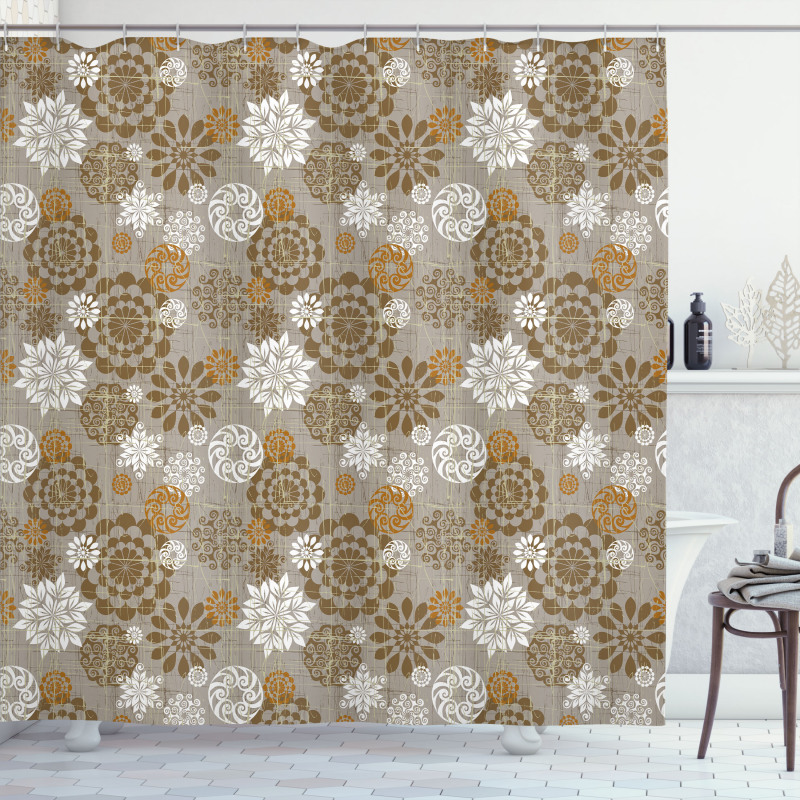 Ornament Flower Colorful Shower Curtain