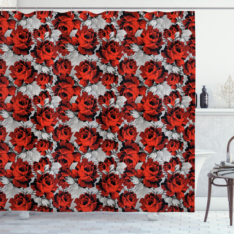 Roses Vintage Valentines Shower Curtain