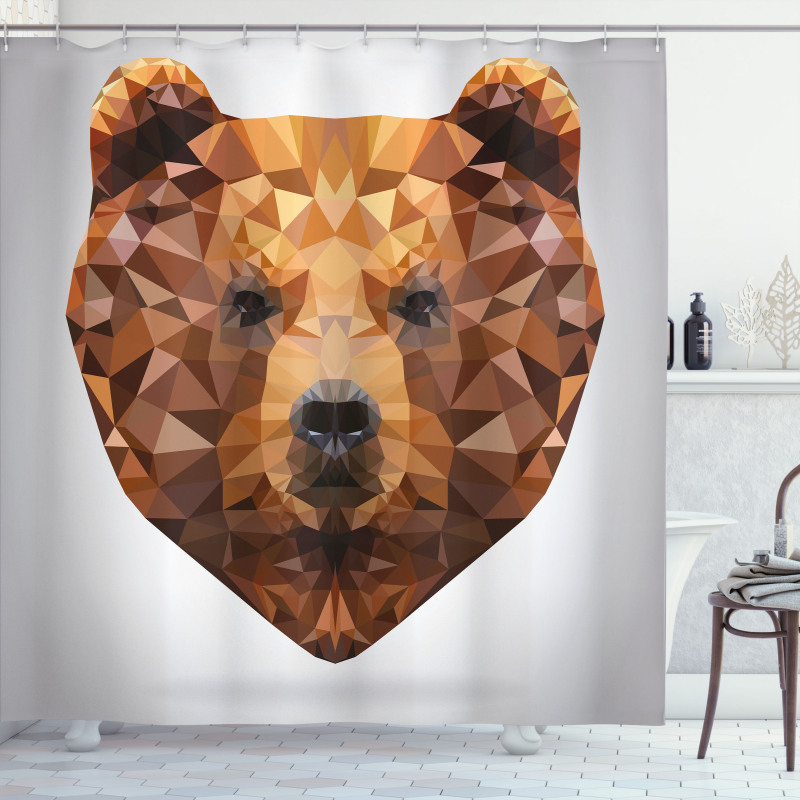 Geometric Modern Portrait Shower Curtain