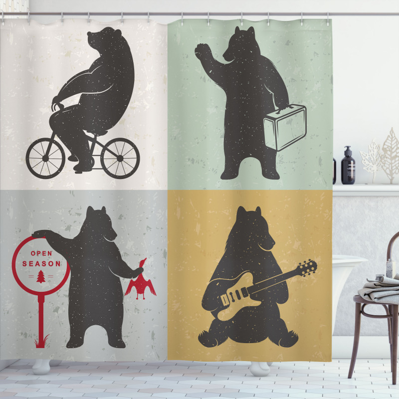 Funny Frames Drawing Style Shower Curtain