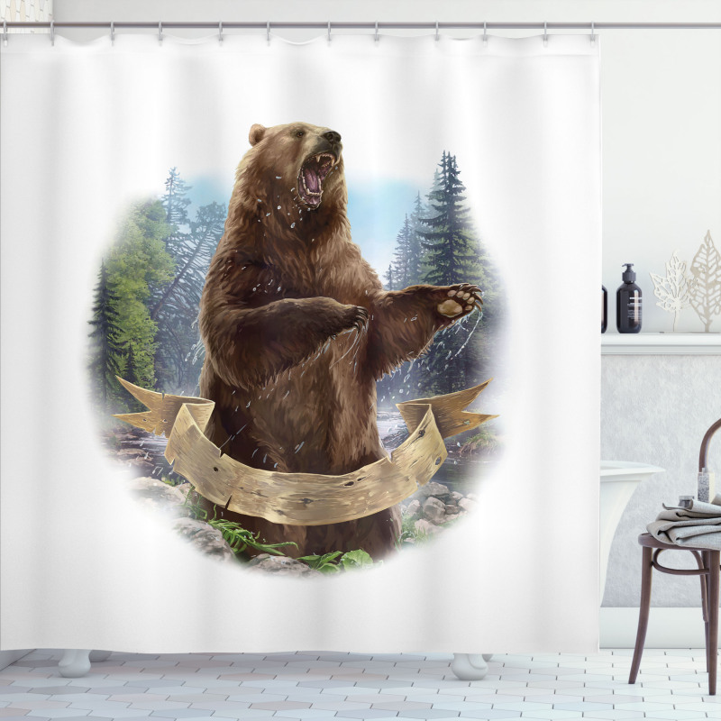 Angry Carnivore Mammal Shower Curtain