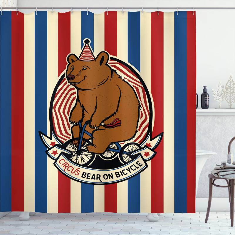 Circus Mascot on Bicycle Shower Curtain