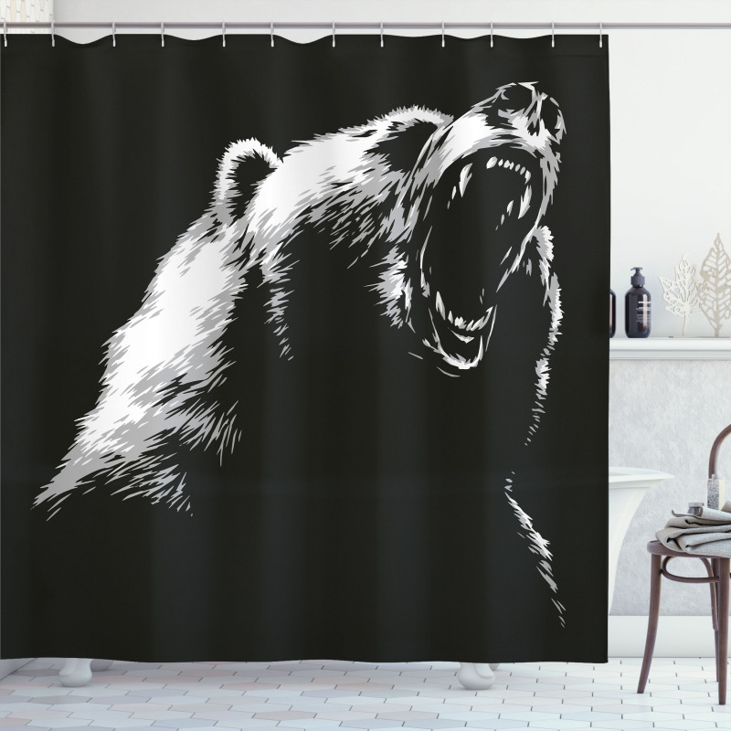 Sketch Art Carnivore Roar Shower Curtain