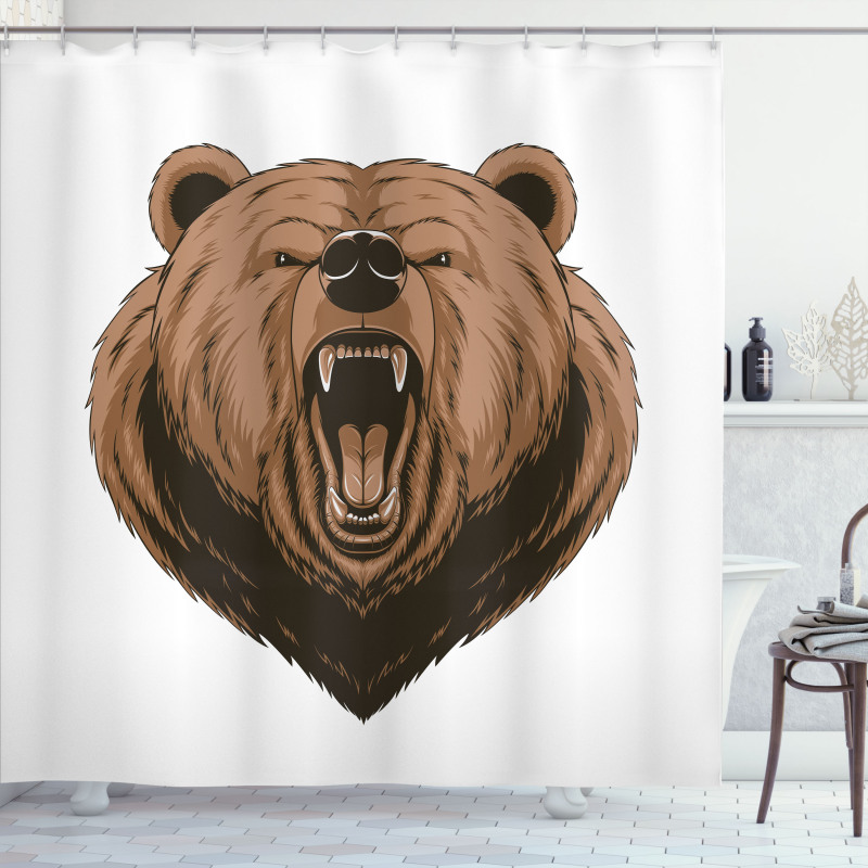 Angry Scary Face Mascot Shower Curtain