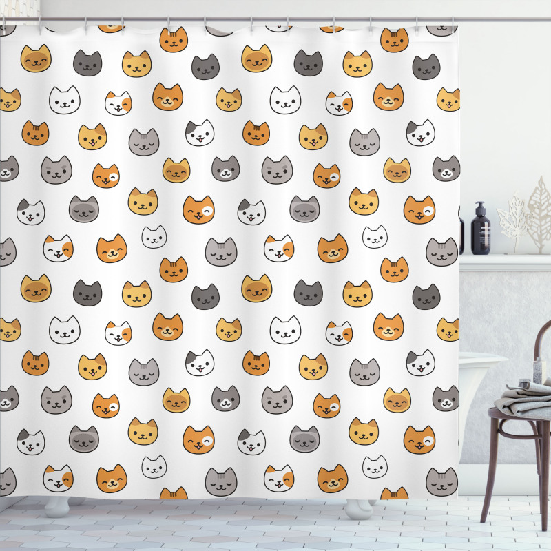 Happy Funny Kittens Shower Curtain