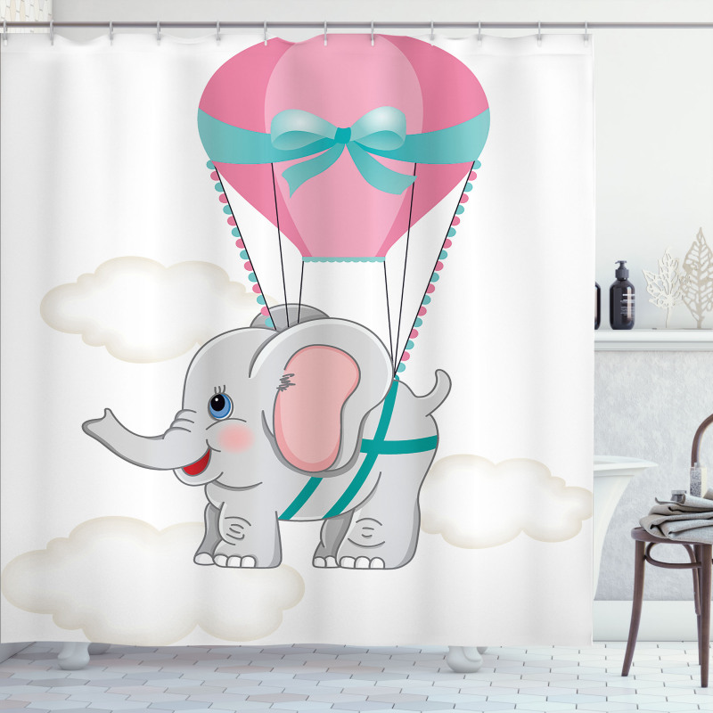 Elephant Air Balloon Shower Curtain