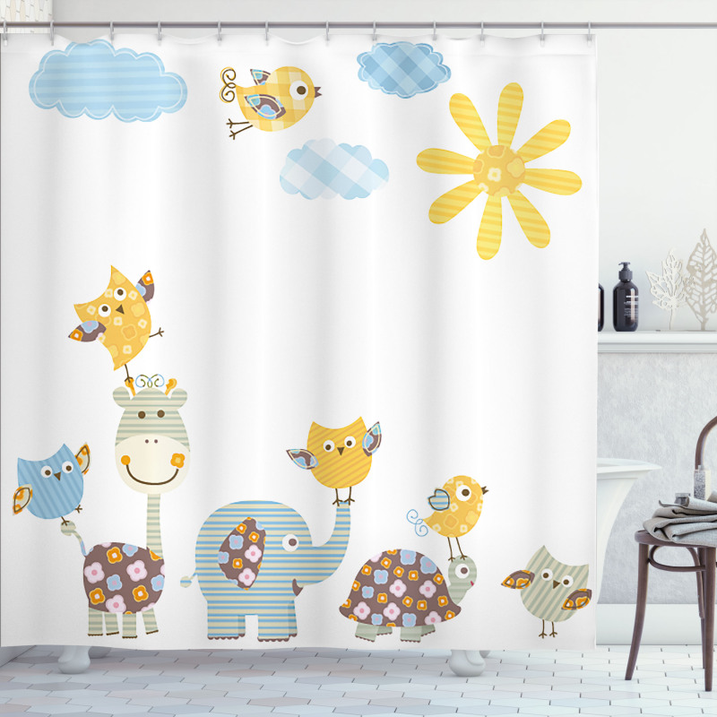 Jolly Jungle Creatures Shower Curtain