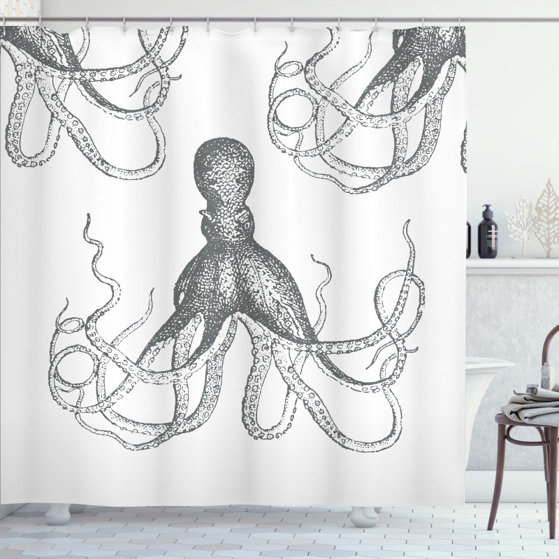 Animal Tentacles Marine Shower Curtain