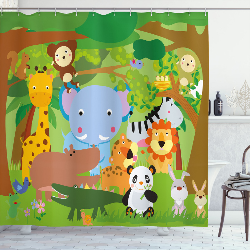 Funny Wildlife Mammals Shower Curtain