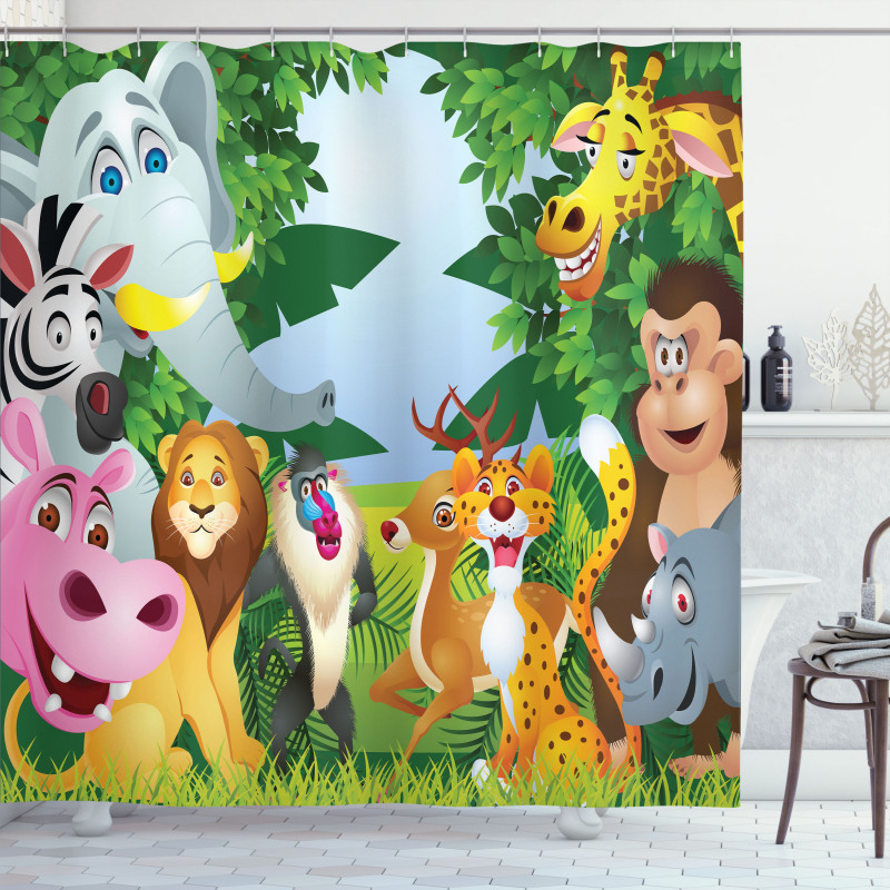 Safari Jungle Funny Shower Curtain