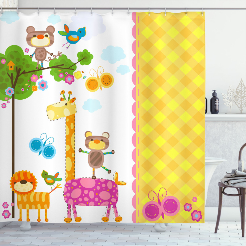 Butterflies Tree Blooms Shower Curtain