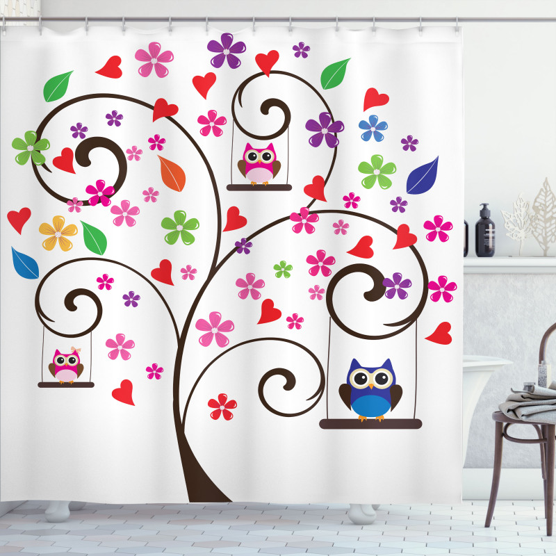 Fresh Spring Tree Curly Shower Curtain