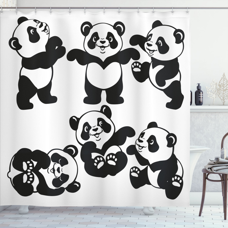 Playful Panda Bear Zoo Shower Curtain
