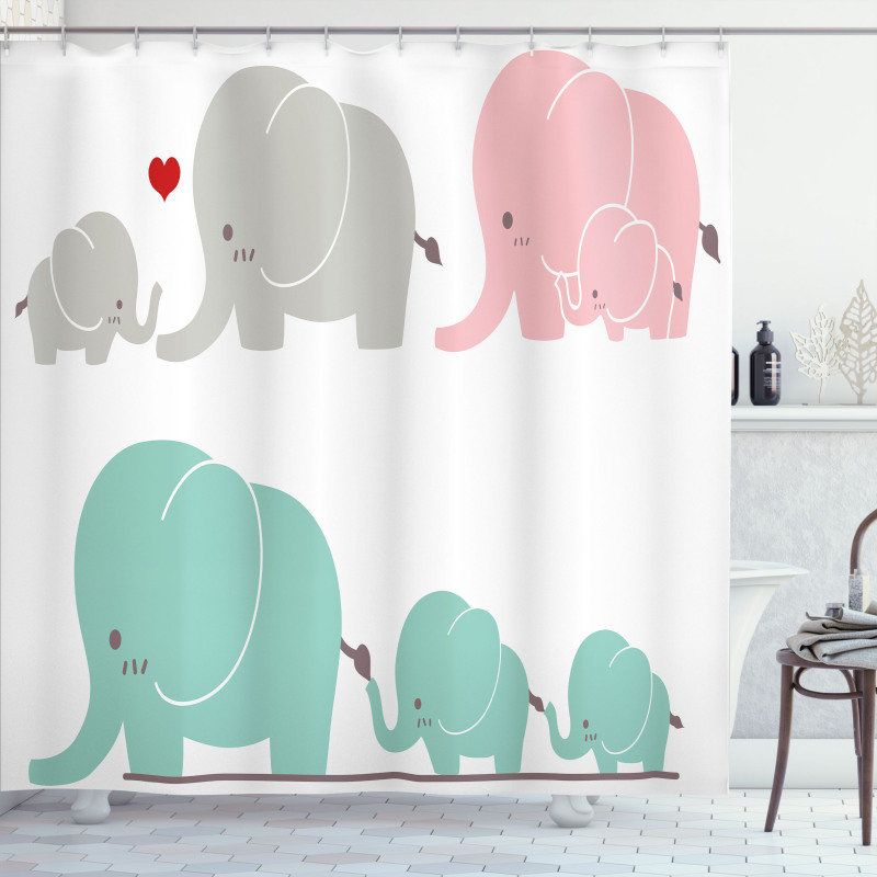 Family Love Theme Shower Curtain