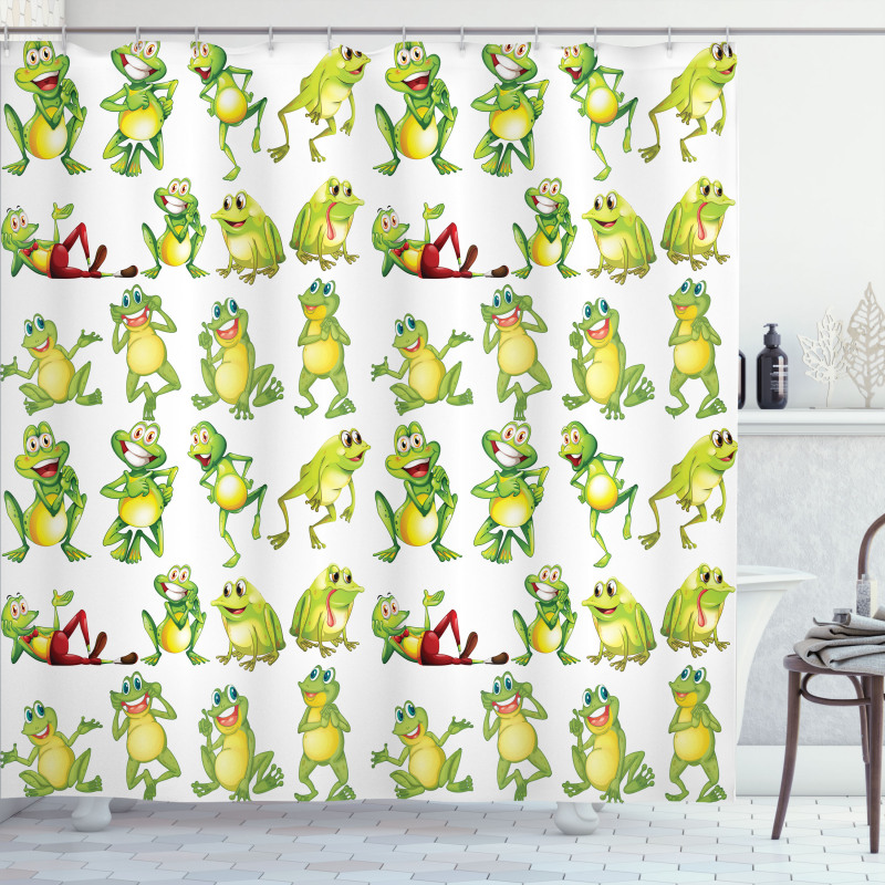 Frogs Different Poses Shower Curtain