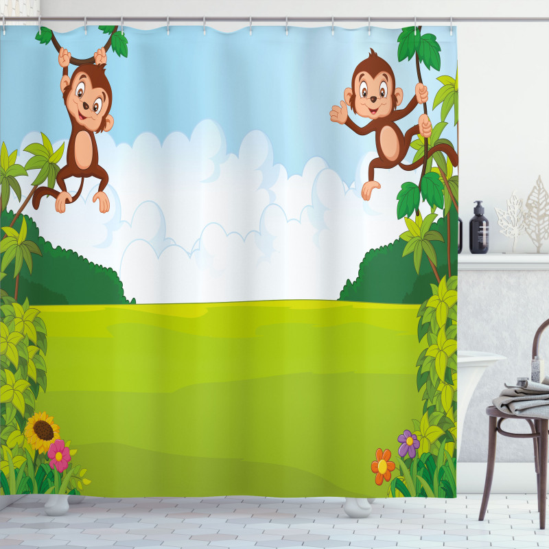 Monkeys on Vines Shower Curtain