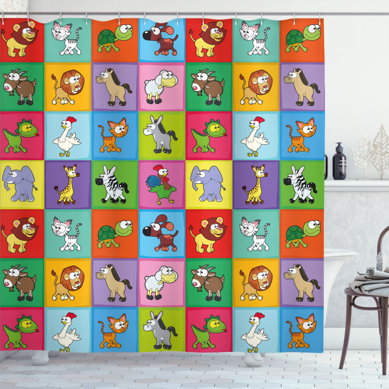 Funny Young Animals Shower Curtain