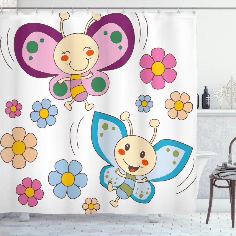 Baby Butterfly Couple Shower Curtain