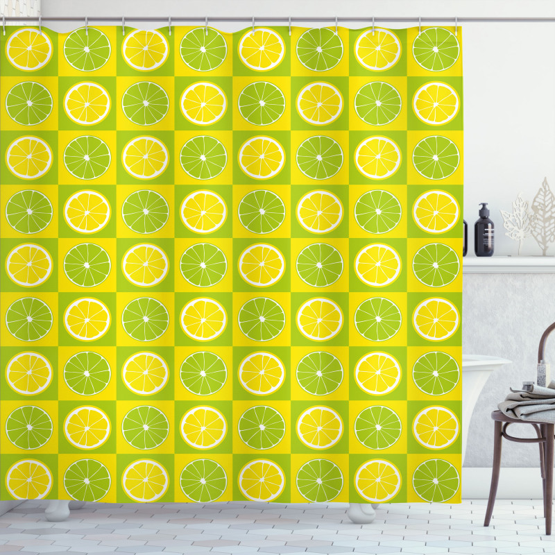 Lemon Lime Pop Art Shower Curtain