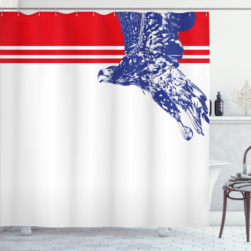 American Flag Colors Bird Shower Curtain