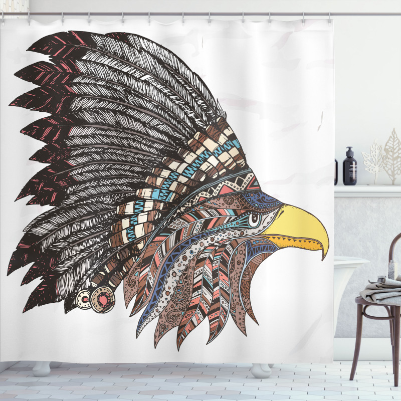 Tribal Feathered Hippie Shower Curtain