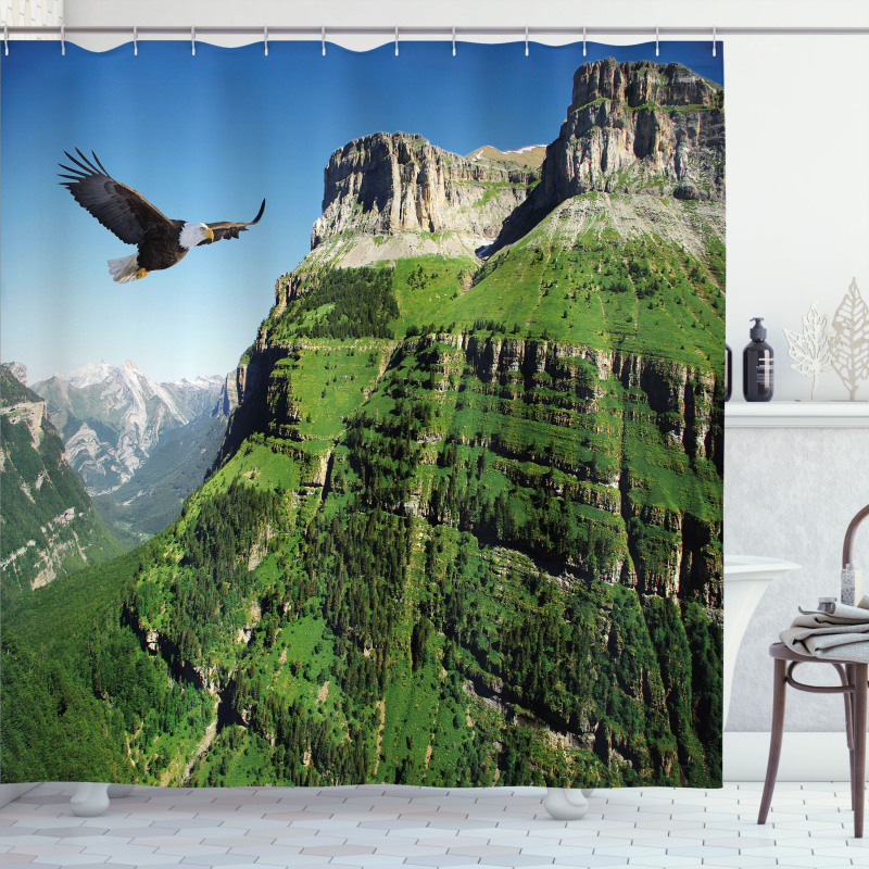 Bird Mountain Fly Shower Curtain