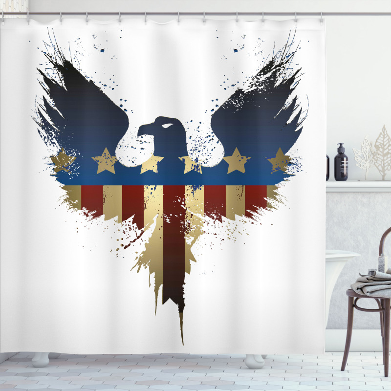 USA Flag Bird Silhouette Shower Curtain