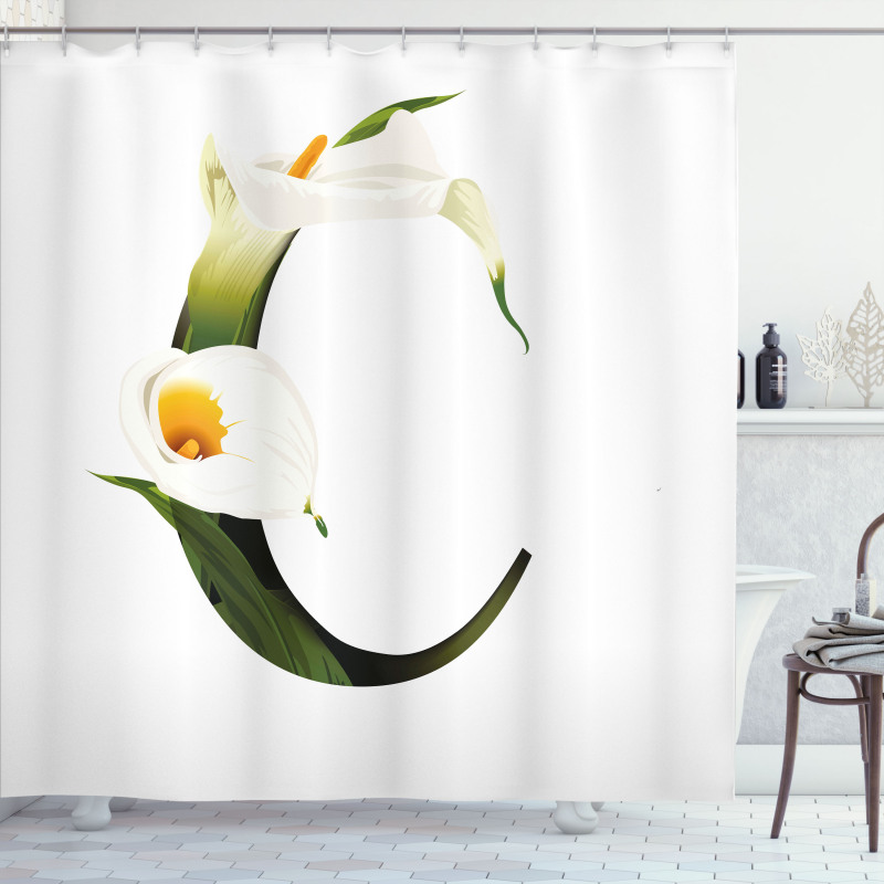 Calla Lilly Flower Shower Curtain