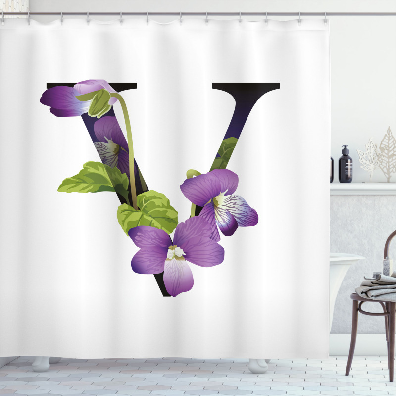 Viola Sororia Flower Shower Curtain