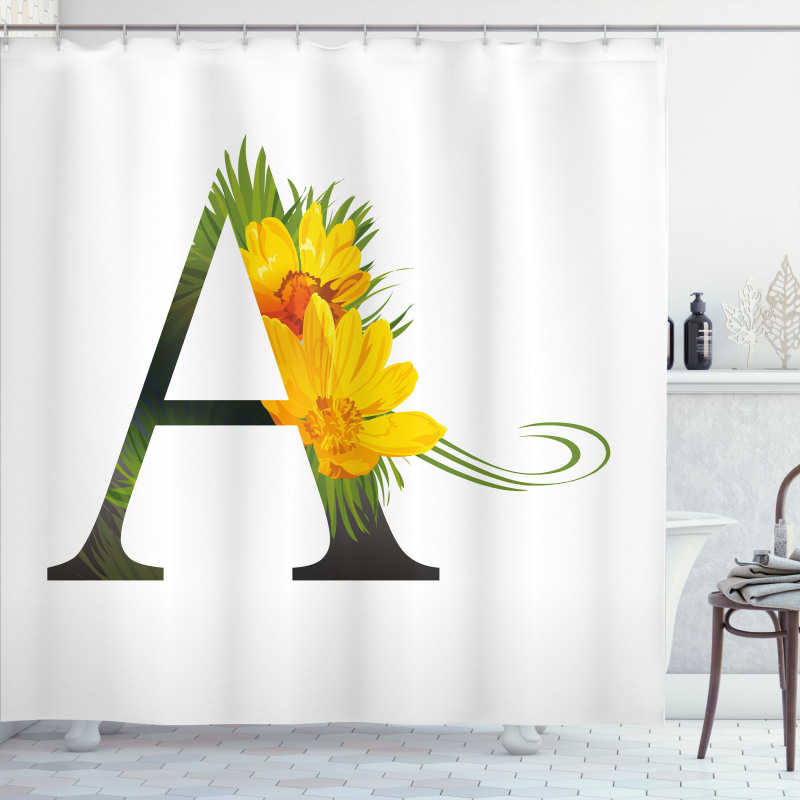 Floweringlphabet Shower Curtain