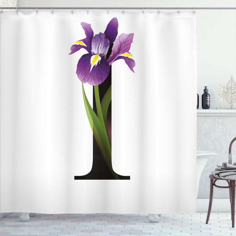 Iris Flowers Capital I Shower Curtain