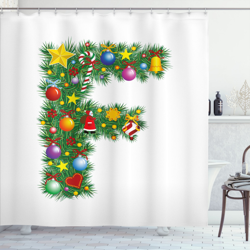 Chirstmas Bells Santa Shower Curtain