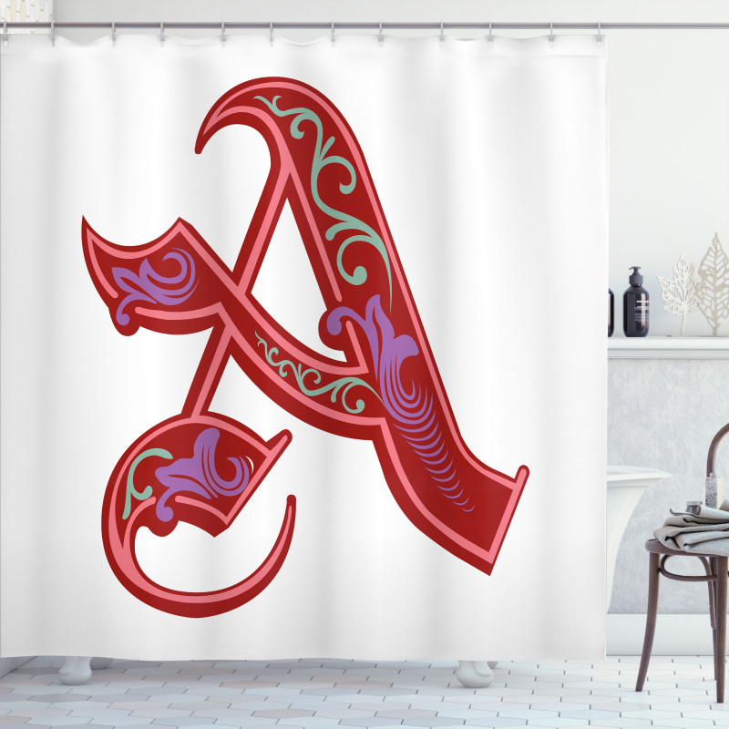 Classic Ornate Initial Shower Curtain