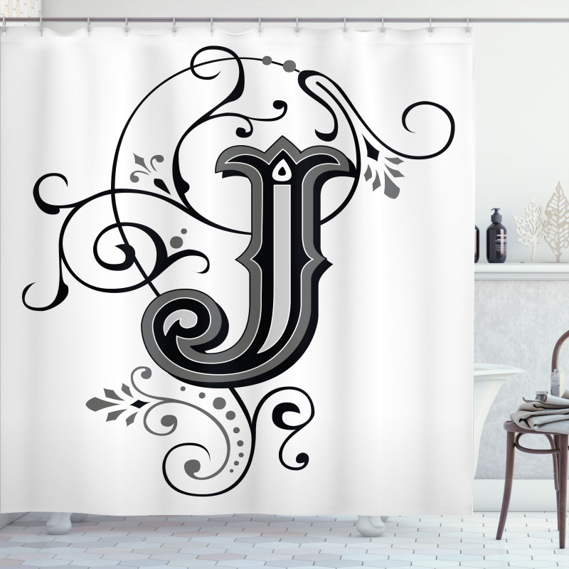 Noble Royal Initials J Shower Curtain