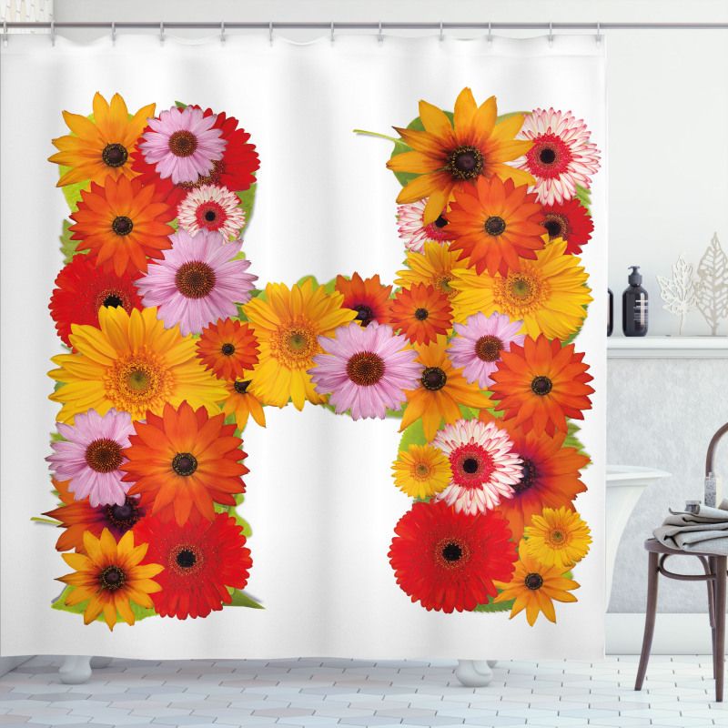 Summer Vibes Letter Shower Curtain