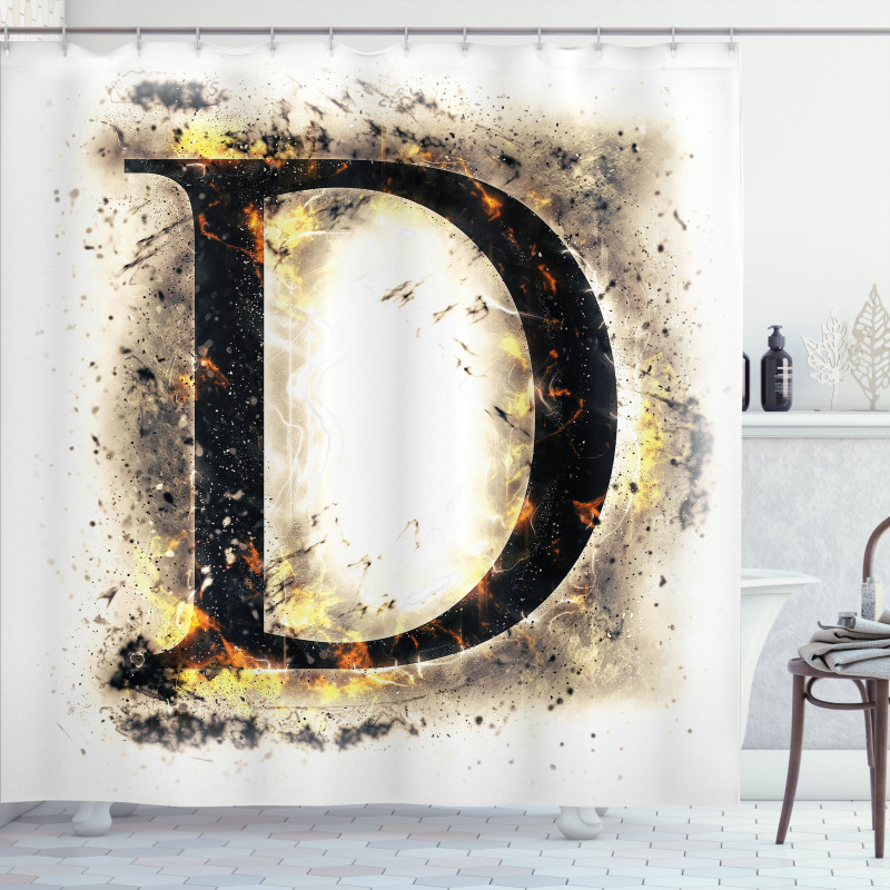 Blazing Uppercase D Shower Curtain