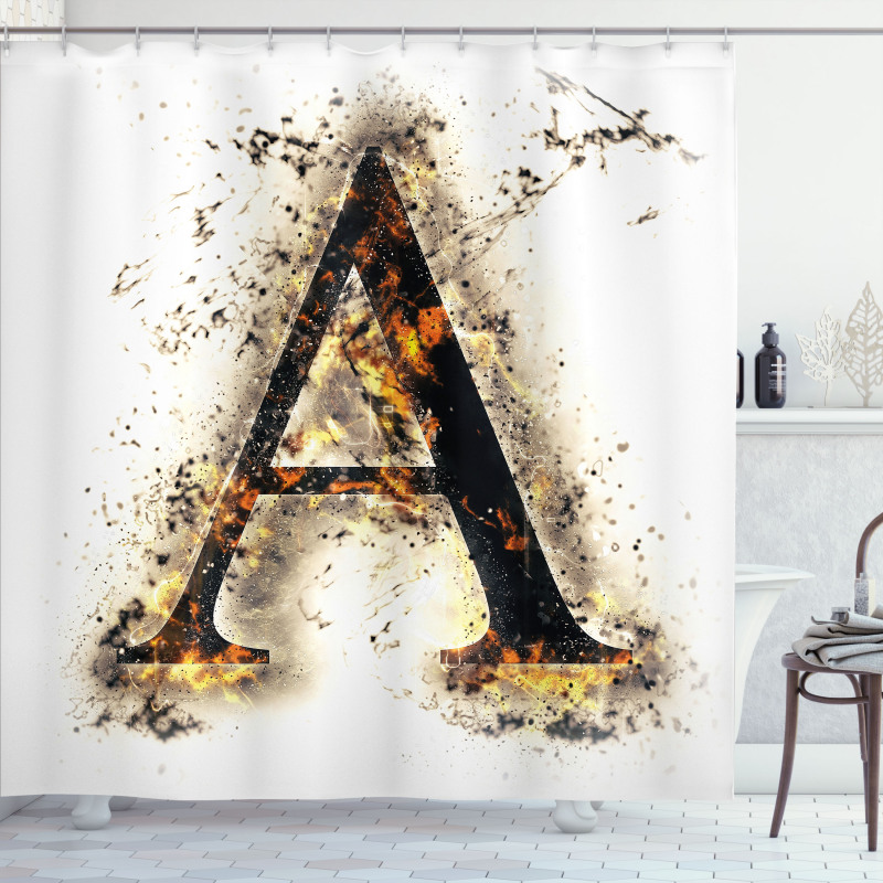 Fiery First Letter Shower Curtain
