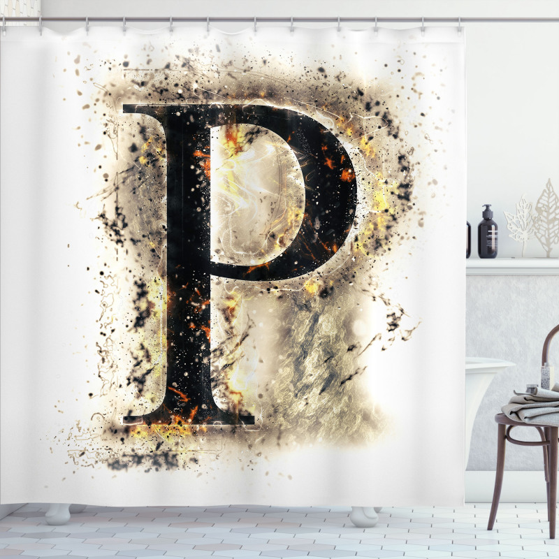 P Sign with Embers Shower Curtain