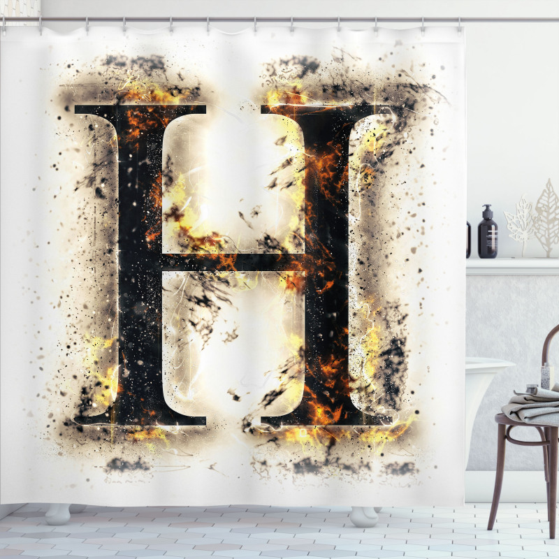 Ablaze H Sign Alphabet Shower Curtain