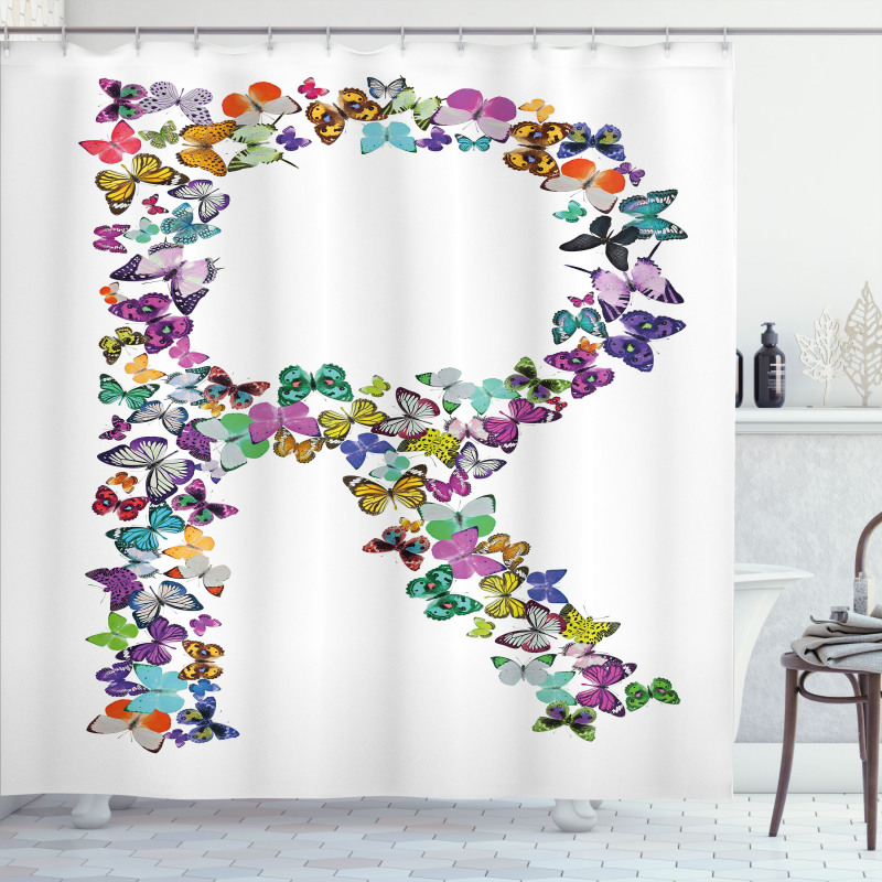 Butterfly Composition Shower Curtain